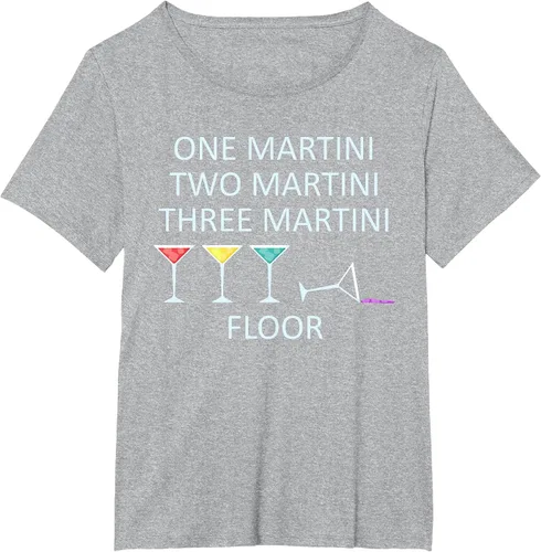 Vista 11 de Funny Bartender One Two Three Martini Floor Cocktail T-Shirt Asphalt Grey