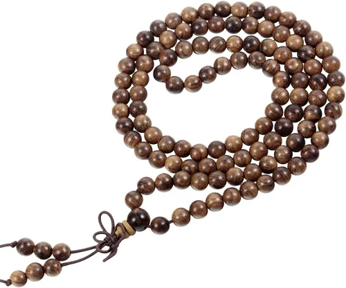 Vista 12 de TUMBEELLUWA Pulsera de 0.236 in con 108 cuentas de madera de oración de Mala para unisex, budista tibetano, meditación, rosario, estilo envolvente