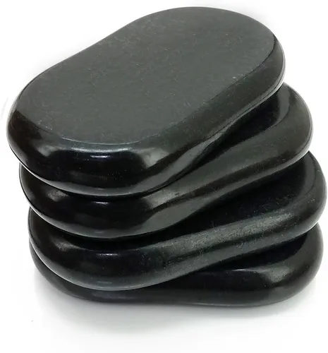Vista 9 de Piedras de masaje caliente de alta calidad, juego de 4 piedras de basalto XXL grandes para terapia de spa, relajación y alivio muscular de tejido