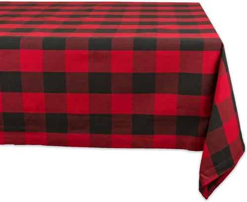 Vista 38 de DII Buffalo Check Collection, mantel clásico de granja, 52 x 52 pulgadas, color verde antiguo