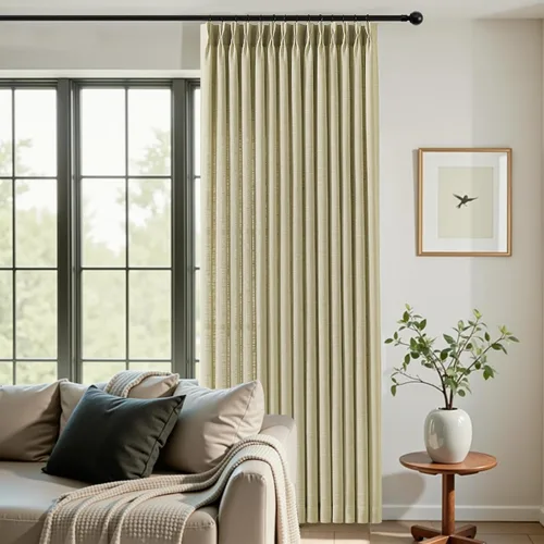 Vista 31 de Cortinas plisadas de lino semitransparentes de 96 pulgadas, filtrado de luz Natural
