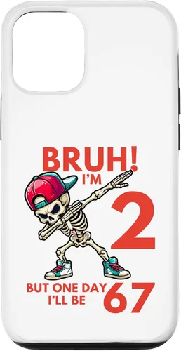 Vista 27 de Bruh I'm 2 But One-Day I'll Be 67 Retro 2nd Birthday Kids Case for iPhone XR