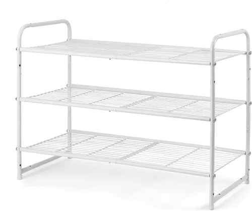 Vista 16 de Simple Trending - Zapatero apilable de 2 niveles, organizador de almacenamiento para zapatos de metal, negro