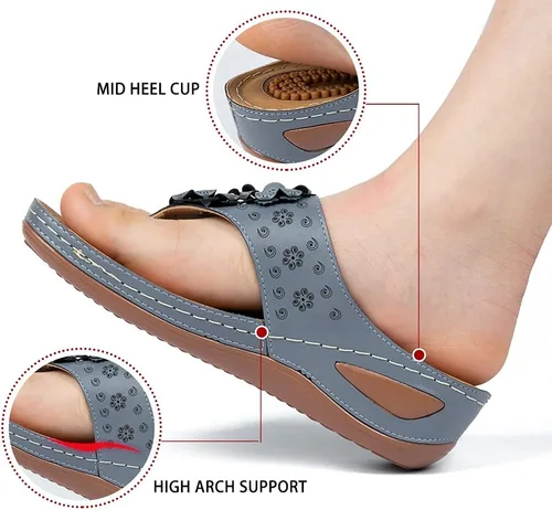 Vista 3 de Ecetana Sandalias de plataforma para mujer cómodas y elegantes zapatos de playa de verano para caminar