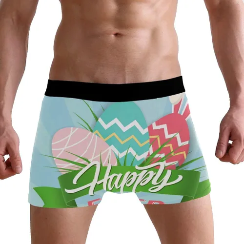 Vista 2 de Calzoncillos tipo bóxer para hombre, ropa interior de huevo, calzoncillos tipo bóxer suaves Pascua 01