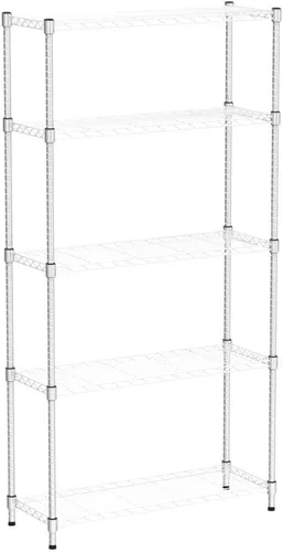 Vista 4 de EFINE - Estantería cromada de 5 estantes con 5 estantes, estantes ajustables de alambre de acero resistente NSF, capacidad de carga de 350 libras