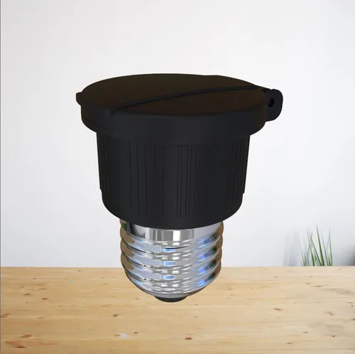Vista 4 de Adaptador de bombilla impermeable E26/E27, adaptador de enchufe de luz de 3 clavijas a enchufe, adaptador de enchufe de bombilla polarizada superior