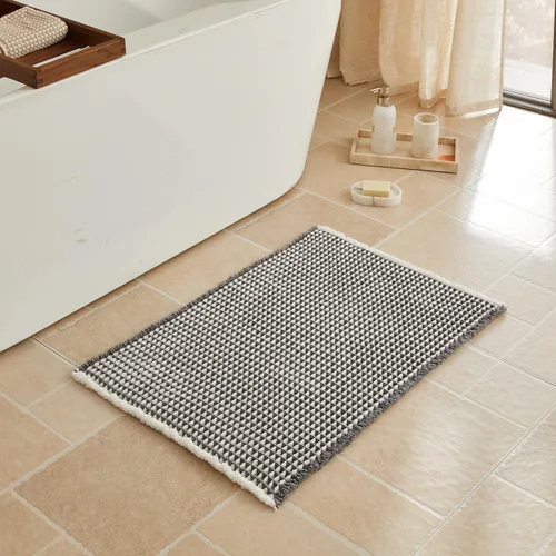 Vista 12 de Triohero Tapete de baño con diseño de gofre, tapete de baño pequeño y bohemio, antideslizante, lavable, ultra suave, súper absorbente, de secado
