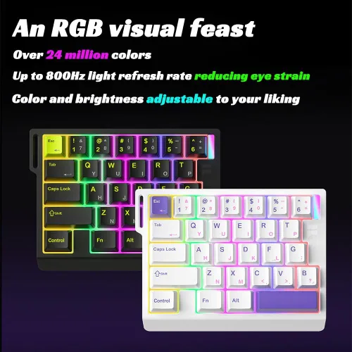 Vista 6 de Teclado mecánico para juegos de mano izquierda, interruptor magnético con efecto Hall, 30 teclas intercambiables en caliente, 0.000 in RTRS, 8K