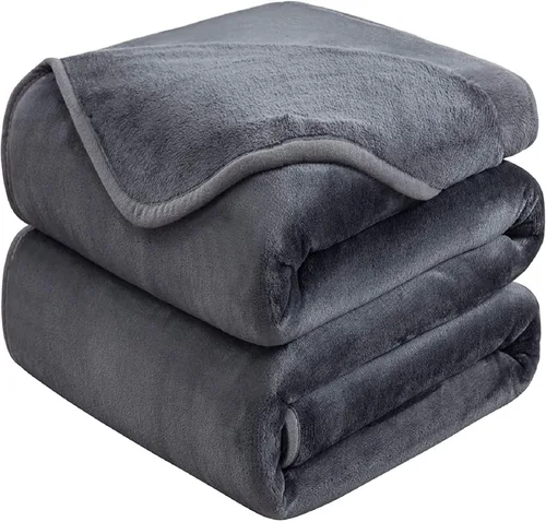Vista 14 de Manta Snuggle Sac extra mullida, manta de forro polar para viajes, manta para sofá, cama, sofá, manta cálida y suave con patrón a rayas, 50 x 60