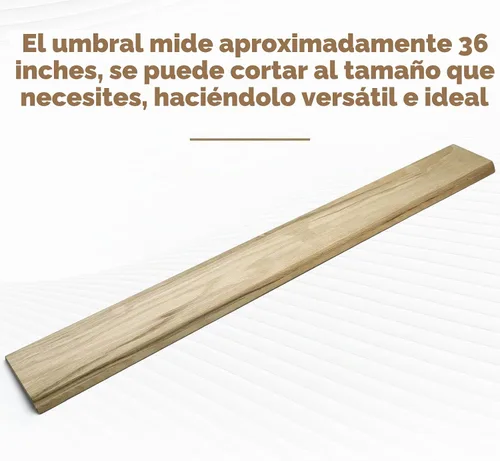 Vista 5 de Kigley Umbral para interiores de roble rojo macizo, reducción de transiciones para puertas, umbral de superposición de madera, 4 pulgadas de ancho