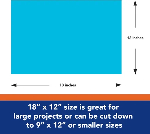 Vista 3 de Tru-Ray® Papel de construcción, 12.0 in x 18.0 in, 50% reciclado, azul atómico, paquete de 50