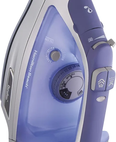 Vista 9 de Hamilton Beach Plancha de vapor y vaporizador vertical para ropa con suela de Durathon resistente a los arañazos, cable retráctil de 8 pies, apagado