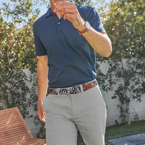 Vista 2 de XZQTIVE Cinturón trenzado elástico para hombres y mujeres, cinturón de golf tejido multicolor, cinturones elásticos para jeans 00 Estilo1
