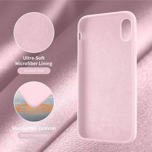 Vista 5 de Cordking Funda diseñada para iPhone XR, funda de silicona ultra delgada a prueba de golpes con [forro de microfibra suave antiarañazos], 6.1