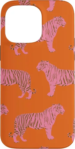 Vista 20 de Funda para iPhone 17 con diseño de tigre rosa y naranja