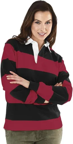 Vista 2 de Charles River Apparel Camiseta unisex de rugby, jersey de algodón para hombre y mujer con diseño clásico de rayas