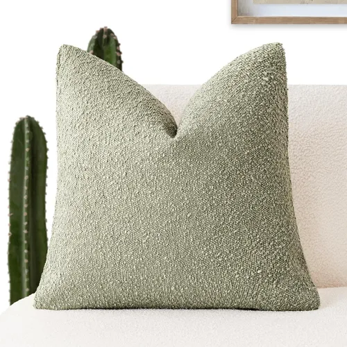 Vista 8 de Foindtower Fundas de almohada decorativas con textura de boucle, fundas de almohada sólidas, neutrales, suaves y acogedoras para silla, sofá