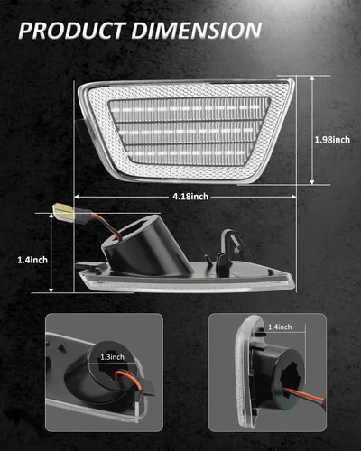 Vista 5 de Ensemble de luces de marcador lateral LED Bestview, lámparas de señal de estacionamiento para parachoques delantero compatibles para Chevy Cruze