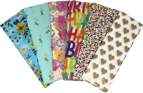 Vista 9 de Jillson Roberts Pañuelo de regalo impreso desplegado de 20 x 30 pulgadas, elefantes bebés (240 hojas)