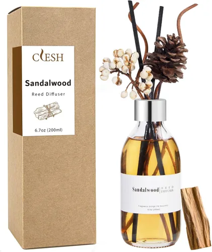 Vista 8 de Clesh Juego de difusor de varillas de 6.7 onzas, difusor perfumado de cedro con palos, difusor de varillas de fragancia para el hogar