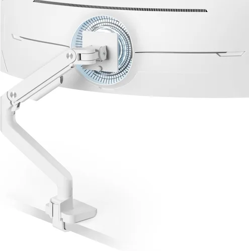 Vista 11 de ARES WING Brazo de monitor ultraancho para pantalla curvada de servicio pesado de 17 a 49 pulgadas, soporta 44 libras, brazo de monitor ajustable