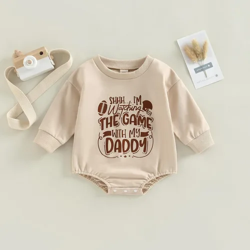 Vista 60 de MERSARIPHY Sudadera de fútbol para bebé, traje de manga larga con letras divertidas, ropa de otoño e invierno