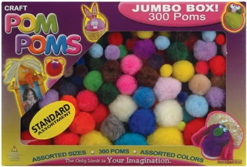 Vista 5 de Pepperell Pompones variados, 300 por paquete Colores de animales