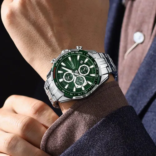 Vista 8 de CRRJU Men's Minimalist Casual Luxury Auto Date Watches Fashion Business Japan Movement Quartz Waterproof Wristwatches for Men Stainsteel Steel Band