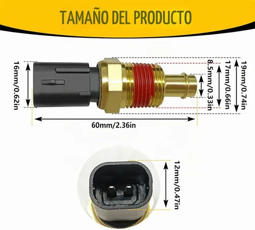 Vista 6 de 5149077AB Sensor de temperatura del refrigerante de agua del motor, compatible con Ram 1500 2011-2014, Chrysler Pacifica 2008, Sebring 2009-2010, Jp
