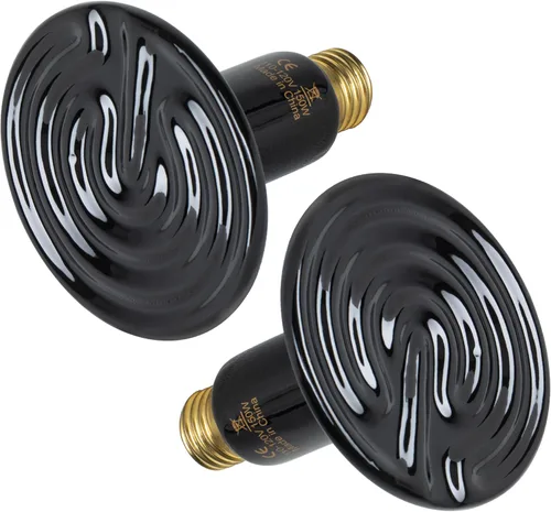 Vista 10 de HealSmart - Lámpara de calor para reptiles de 75 W, emisor de calor cerámico, sin emisión de luz, bombillas de calor adecuadas