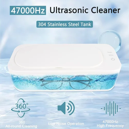 Vista 7 de Limpiador ultrasónico de joyas – 47 kHz 11.8 fl oz máquina de limpieza ultrasónica con 2 temporizadores digitales, máquina de limpieza de gafas