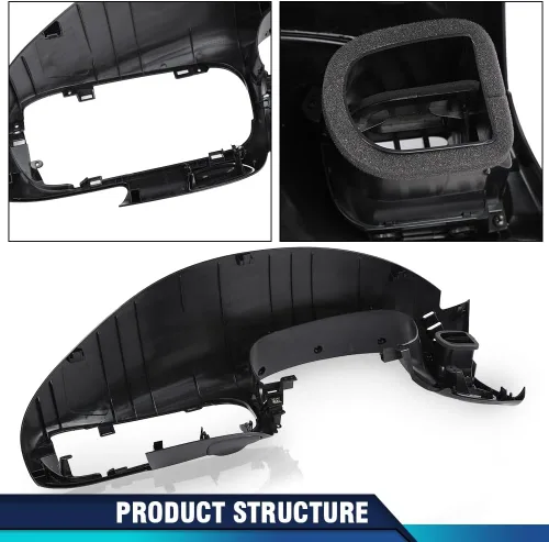 Vista 6 de PIT66 Bisel de Almohadilla de Tablero Negro Compatible con Ford F150 1997-2003/ Compatible con Ford Expedition 1997-2003