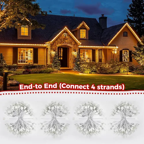 Vista 5 de Brightown Tira de luces de bombillas C9 de 25 pies para exterior, luces de Navidad blancas para patio, habitación, fiesta navideña, decoración