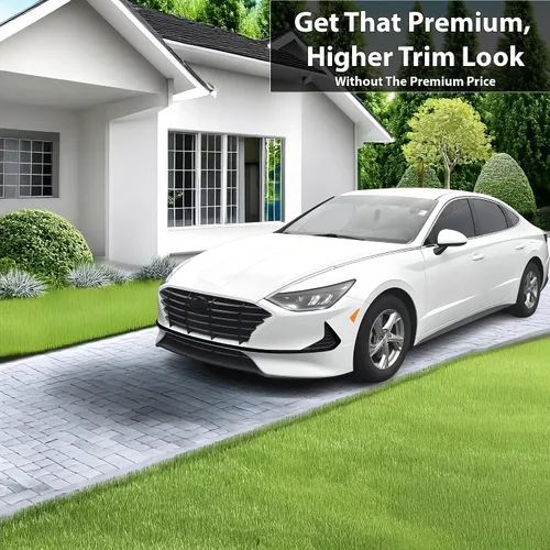 Vista 2 de BOGAR TECH DESIGNS Superposición de eliminación de cromo frontal central compatible con Hyundai Sonata 2020-2023, negro brillante