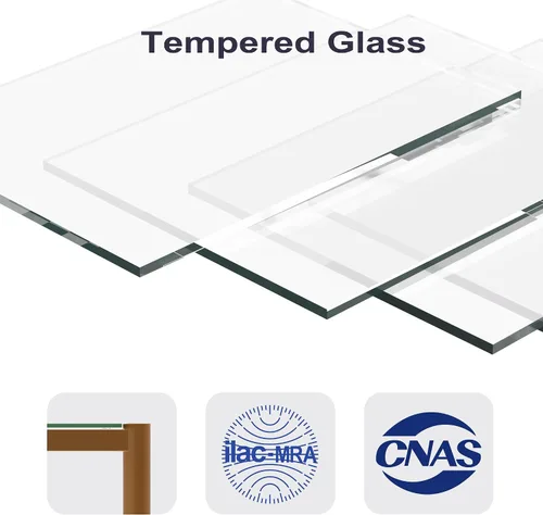 Vista 7 de Furnify Mesa de centro de cristal, mesa central rectangular para sala de estar con patas doradas, mesas decorativas modernas de mediados de siglo