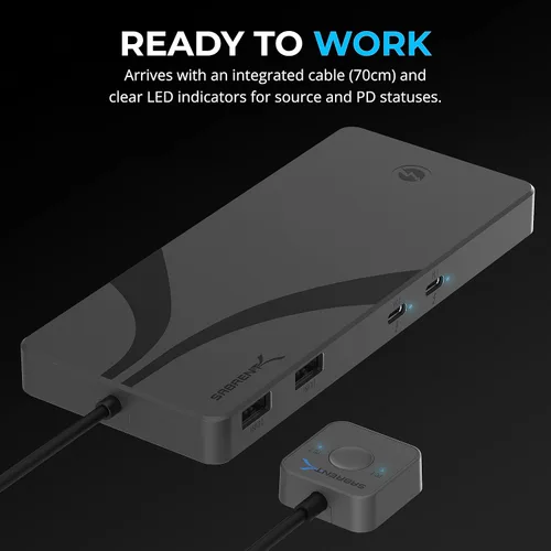 Vista 3 de SABRENT Conmutador KVM Thunderbolt 4, Compartición de Periféricos con 3X Thunderbolt 4 USB C 40Gbps, 2X Carga USB-C 60W (PD 3.0) 4X USB Tipo A
