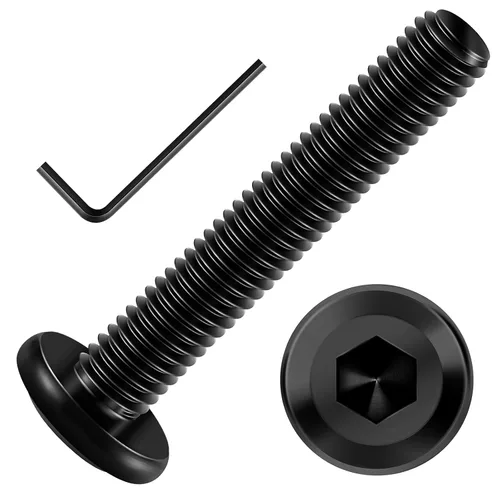 Vista 16 de Mywish M5 x 8mm 20 piezas de tornillos de cabeza plana con rosca hexagonal, pernos de acero inoxidable 304 para muebles con rosca completa, óxido