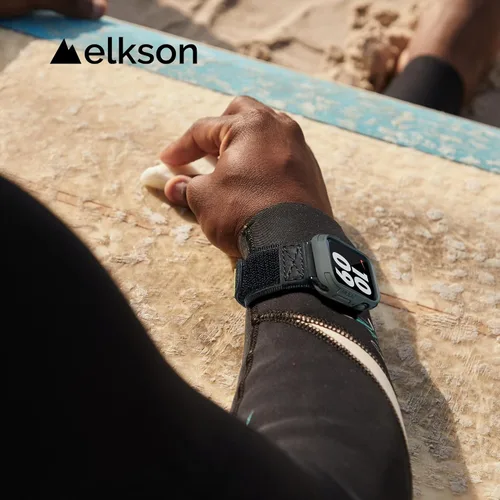 Vista 4 de elkson Compatible con Apple Watch 41mm Estuche Amortiguador, Estuche Resistente Serie Quattro para Apple Watch e iWatch Series 9 8 7, Cubierta