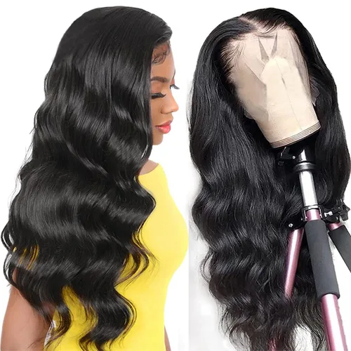 Vista 12 de Wear and Go - Pelucas sin pegamento, pelucas de encaje frontal de cabello humano precortadas con cabello de bebé, pelucas de encaje frontal de 13 x