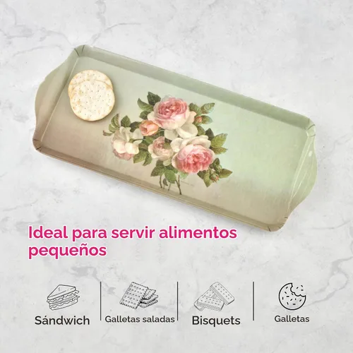 Vista 6 de Pimpernel Bandeja de sándwich de rosas antiguas