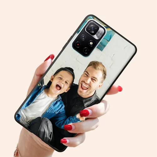 Vista 2 de Funda de teléfono personalizada para Xiaomi Poco M4 Pro 5G (no compatible con Poco M4 Pro), funda delgada de TPU antiarañazos, funda protectora Negro