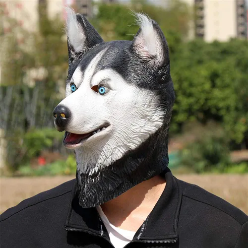 Vista 5 de Aimeely - Máscara de látex para Halloween, diseño de animales