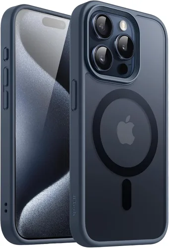 Vista 30 de JETech - Carcasa magnética mate para iPhone 15, color negro Compatible con MagSafe, parte trasera mate translúcida, protección delgada a prueba