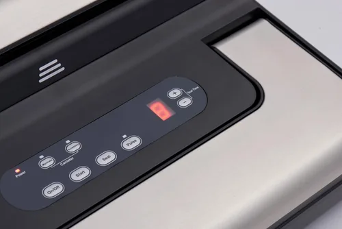 Vista 6 de Chronos Máquina selladora al vacío, selladora al vacío externa comercial con cortador de rollo integrado, pantalla LED, función de marinado