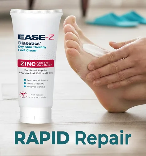 Vista 4 de Crema para pies diabéticos. Ingredientes clínicamente probados y zinc que alivian los pies y las manos secos, agrietados y callosos. Alivia el dolor