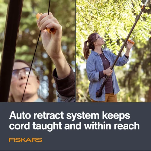 Vista 5 de Fiskars XtendControl Cabezal de poda y carrete de cable con sistema lineal de doble polea, mango de cordón de ajuste rápido, compatible con postes