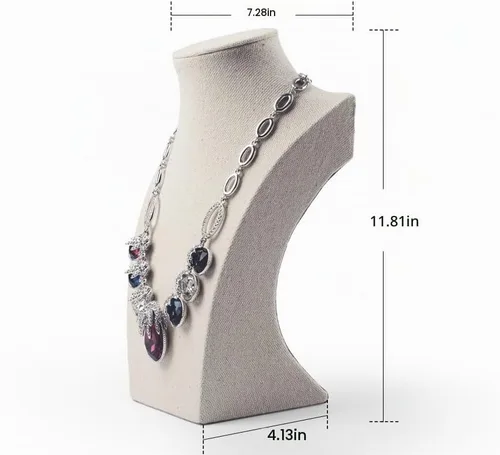 Vista 5 de Oirlv - Soporte organizador de joyas 3D para collar de lino