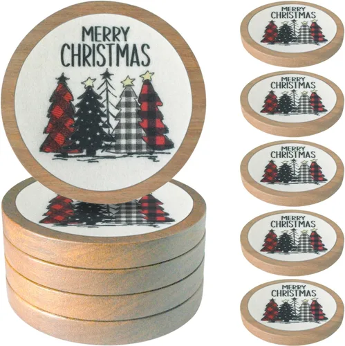 Vista 13 de Posavasos de madera para bebidas, Minacun conjuntos de posavasos absorbentes de 5, posavasos para bebidas para protección de mesa de café