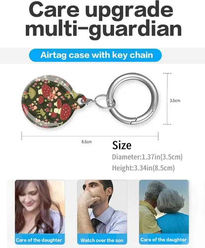 Vista 2 de ANDRIU Funda compatible con Air Tag, funda protectora con soporte para llavero de bucle, resistente a los arañazos para cartera, equipaje, perro